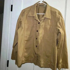 Blassport Brown Women’s Jacket Boxy Denim Button Down Jacket Size Xl